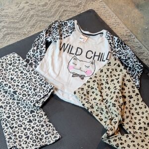 Girls Matching Set. Wild Child Sweatshirt. 2 Pants